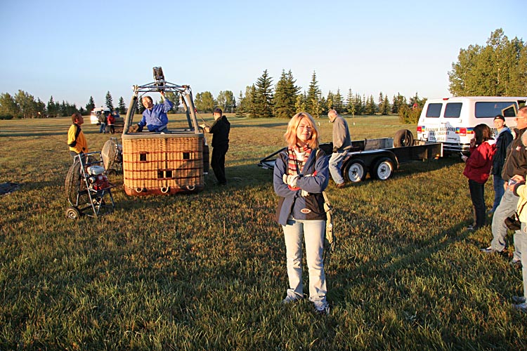 Sarah and friends, looking forward to an early morning balloon ride...