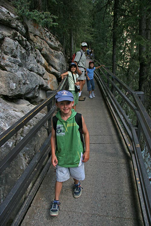 Riley and the gang on a daytrip to Johnston Canyon, near Banff.