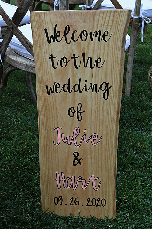 Julie and Hart's wedding, 26 Sept 2020