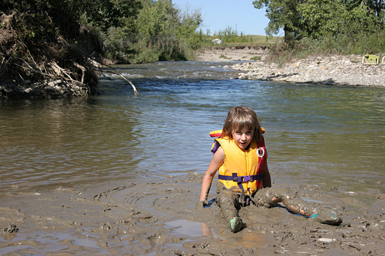with lots of fresh mud....