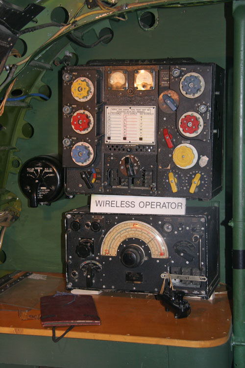 Close up of Lancaster wireless set.