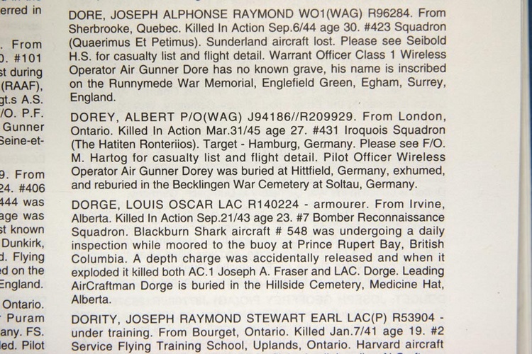 Commonwealth Air Crew Book of Rememberance.