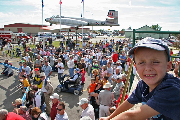 Riley waiting for the Lancaster engine to start up.