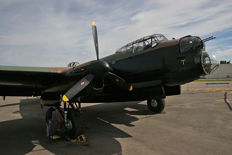 Preping the Lancaster engine prior to start up.