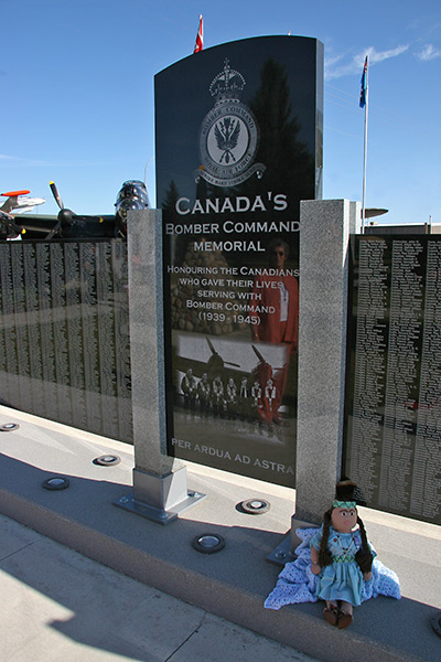 Nanton Bomber Command Memorial, with "Minnie Simcoe".
