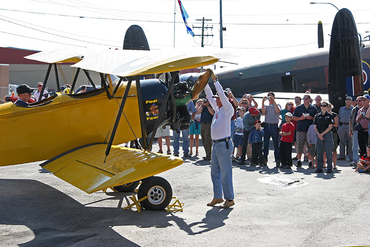Later in the morning, the engine of a Fleet Fawn was also started up...
