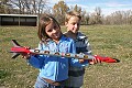 Emily and Riley with their new rocket