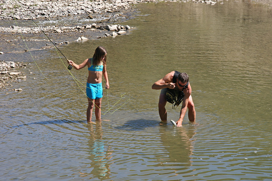 Dad letting him go until next time.