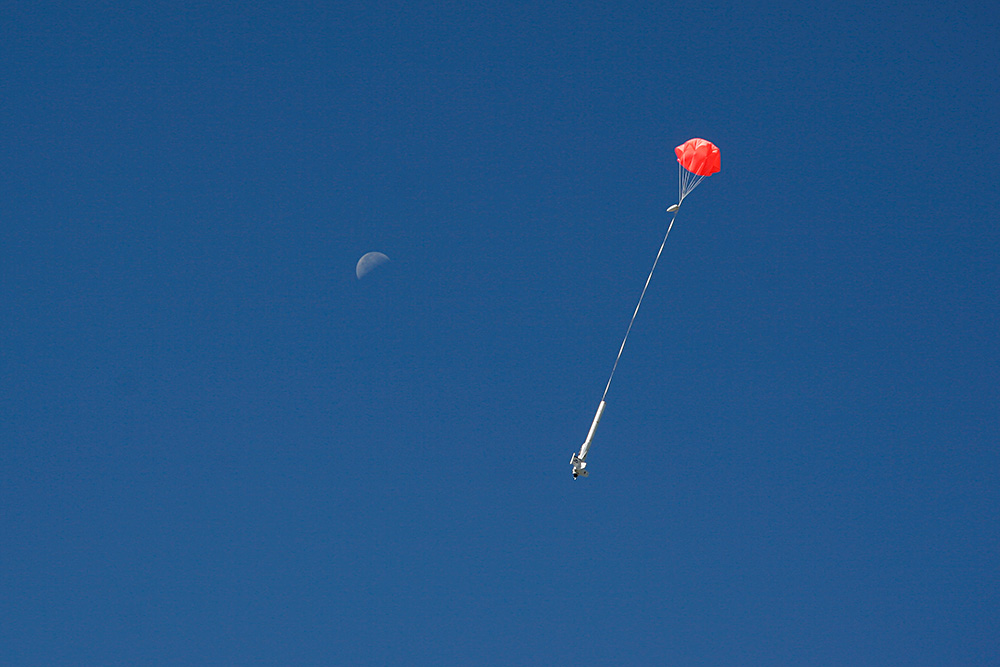 descending close to the half-moon...