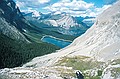 Looking back from the headwall towards Hidden lake and the Upper K. Lake further on.