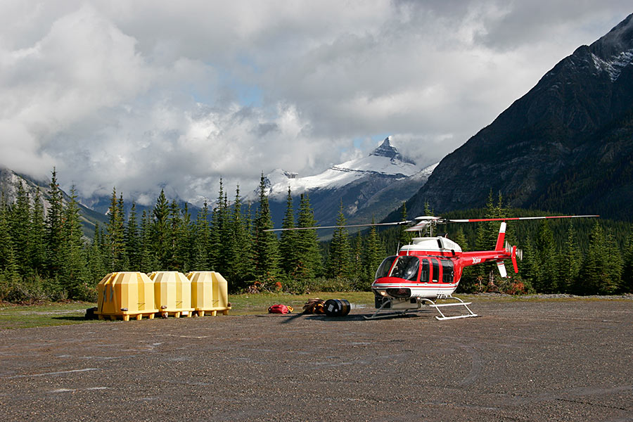 Shark Mt helipad, K-Country, Alberta...