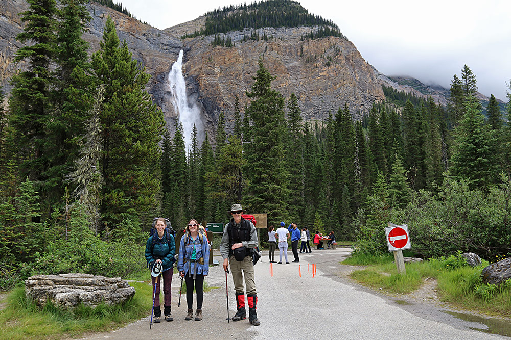 Sarah, Rachel and Ian at Takakkaw Falls...