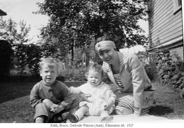 Keith, Bruce, Gertrude Watson (Aunt), Edmonton Ab. 1927