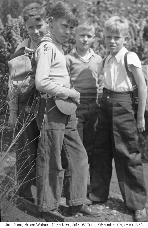Jim Dunn, Bruce Watson, Clem Kerr, John Wallace, Edmonton Ab, circa 1935