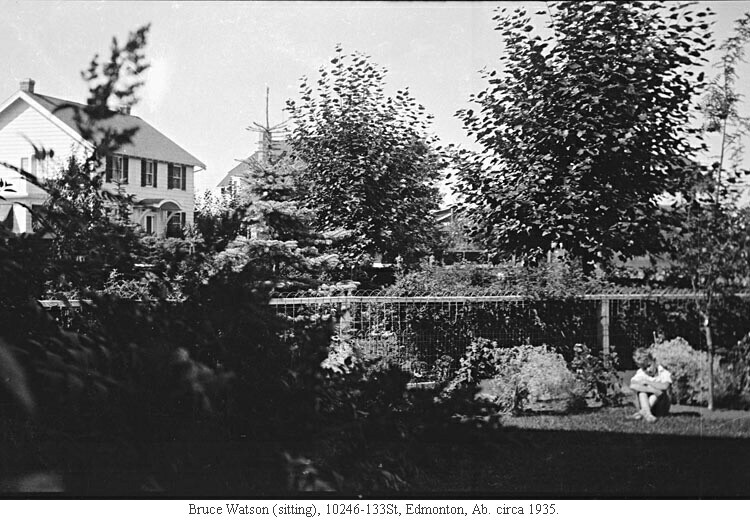 Bruce Watson (sitting), 10246-133St, Edmonton, Ab. circa 1935.