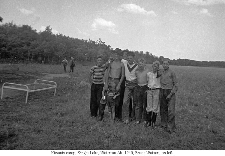 Kiwanis camp, Knight Lake, Waterton Ab. 1940, Bruce Watson, on left.