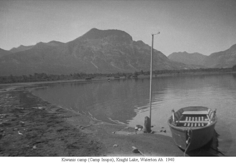 Kiwanis camp (Camp Inupsi), Knight Lake, Waterton Ab. 1940