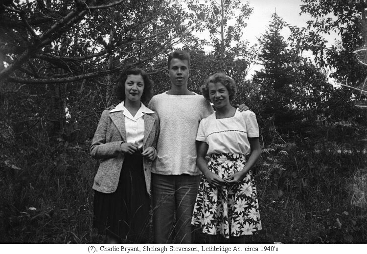 (?), Charlie Bryant, Sheleagh Stevenson, Lethbridge Ab. circa 1940's