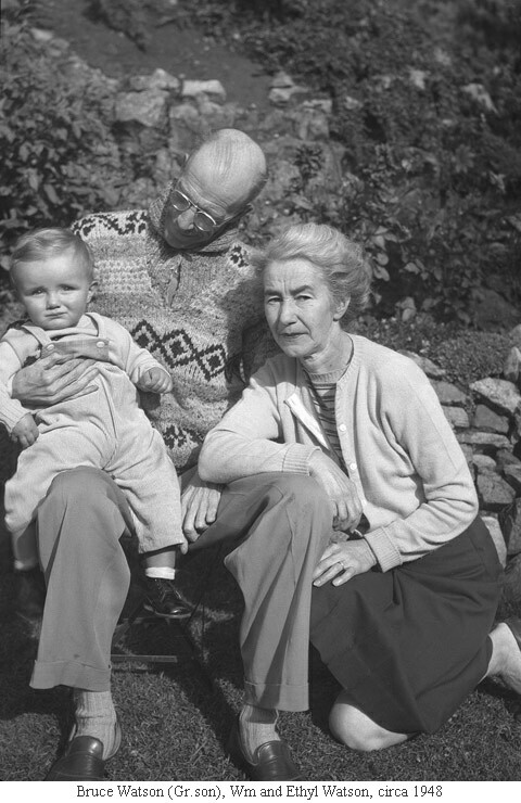 Bruce Watson (Gr.son), Wm and Ethyl Watson, circa 1948