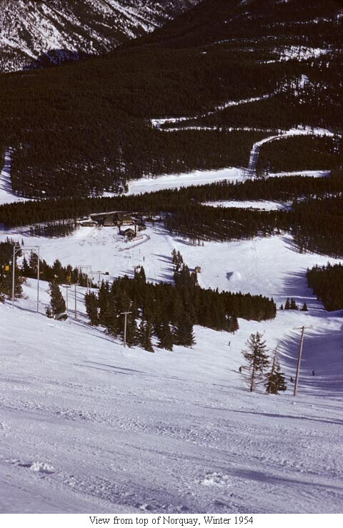 View from top of Norquay, Winter 1954
