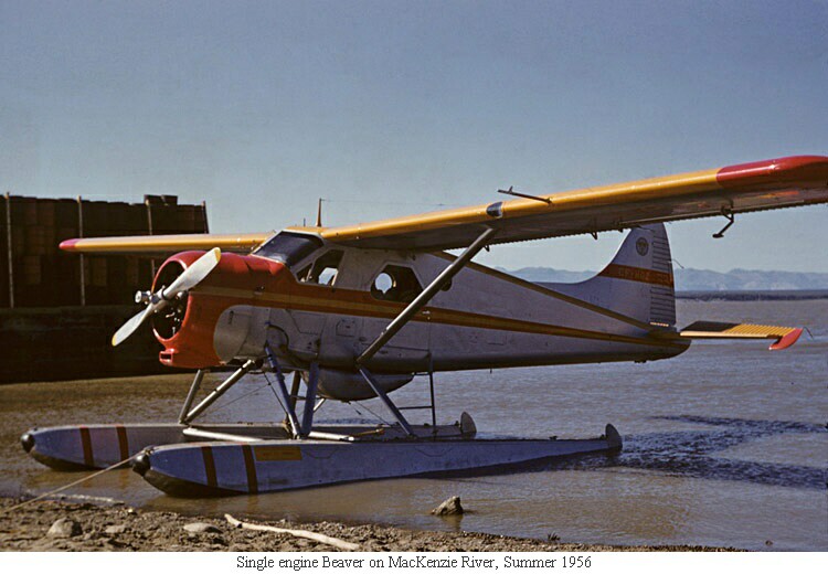 Single engine Beaver on MacKenzie River, Summer 1956