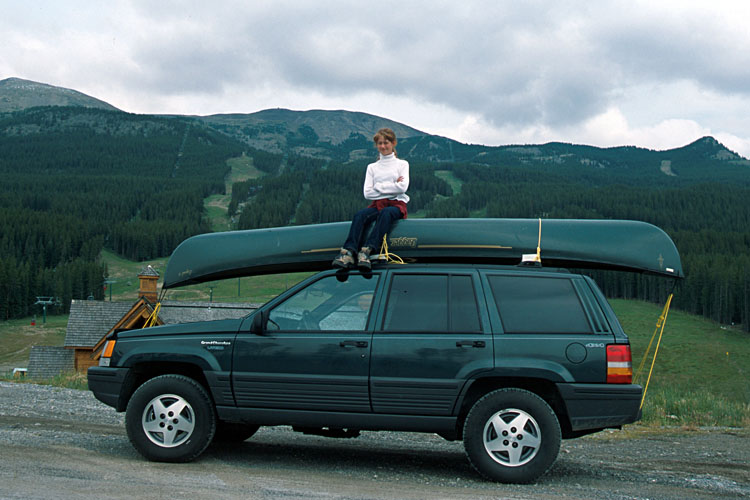 Our holidays began in Lake Louise, with plans to go fishing somewhere in our canoe.