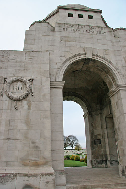 Entrance to the Cabaret Rouge Cemetery, north of Arras.