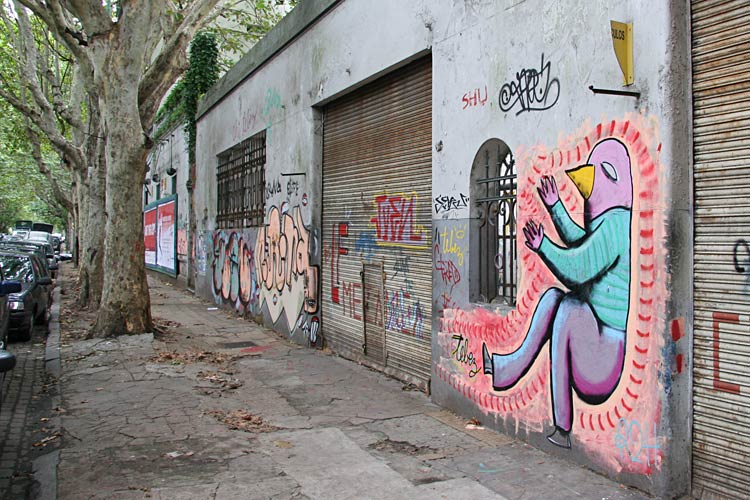 Lovely Max Ernst inspired graffiti, across the <br />street from our villla.
