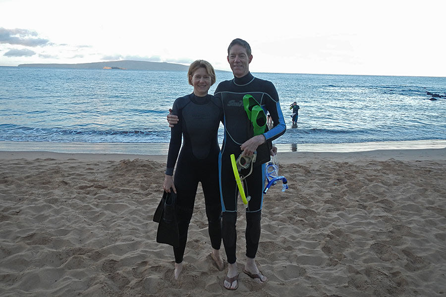 Mary-Ann and Ian, early morning, Ulua beach...