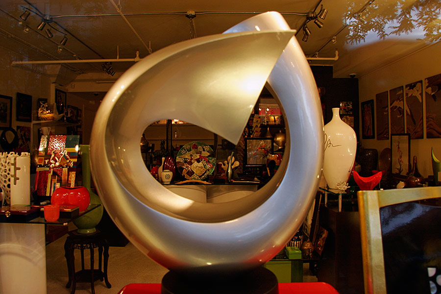 Sculpture in store window...