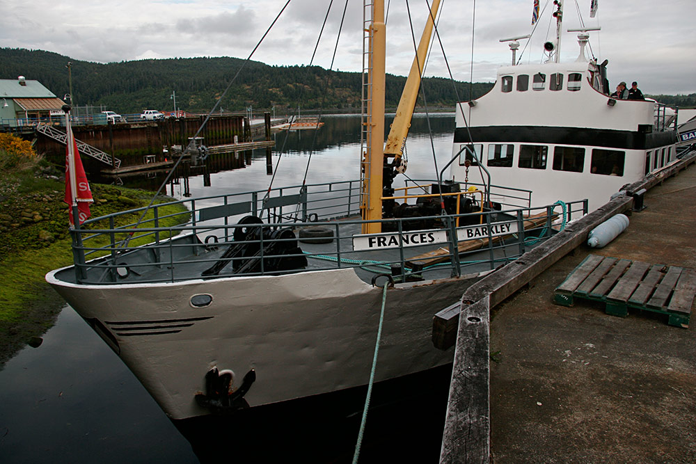 The Frances Barkley, at low tide...