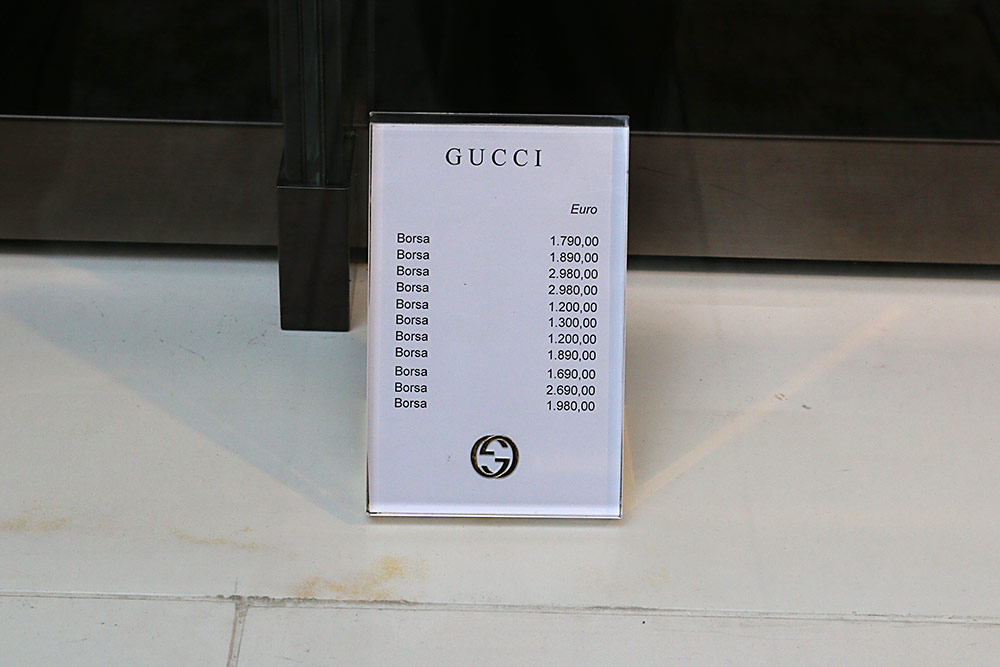 Gucci prices...